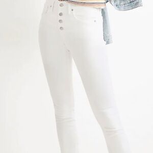 MADEWELL 10" High-Rise Skinny Jeans in Pure‎ White: Step-Hem Edition size…26